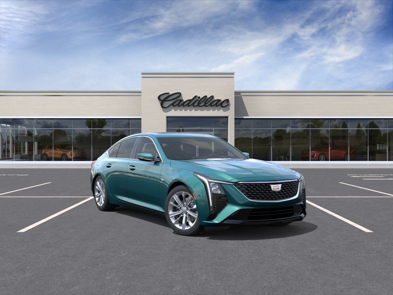 2026 Cadillac CT5 Premium Luxury in Typhoon Metallic — front three-quarter view