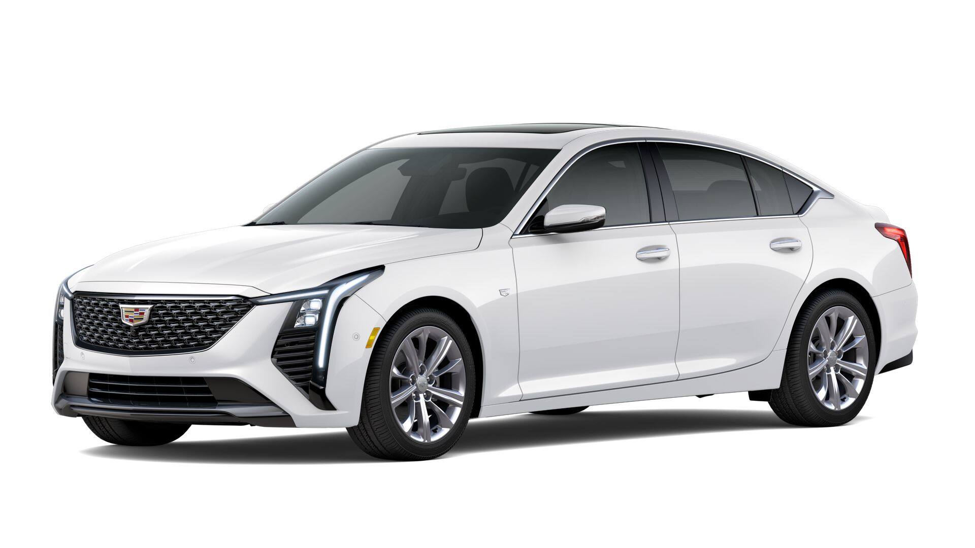 2026 Cadillac CT5 Premium Luxury in Vibrant White Tricoat — front three-quarter view