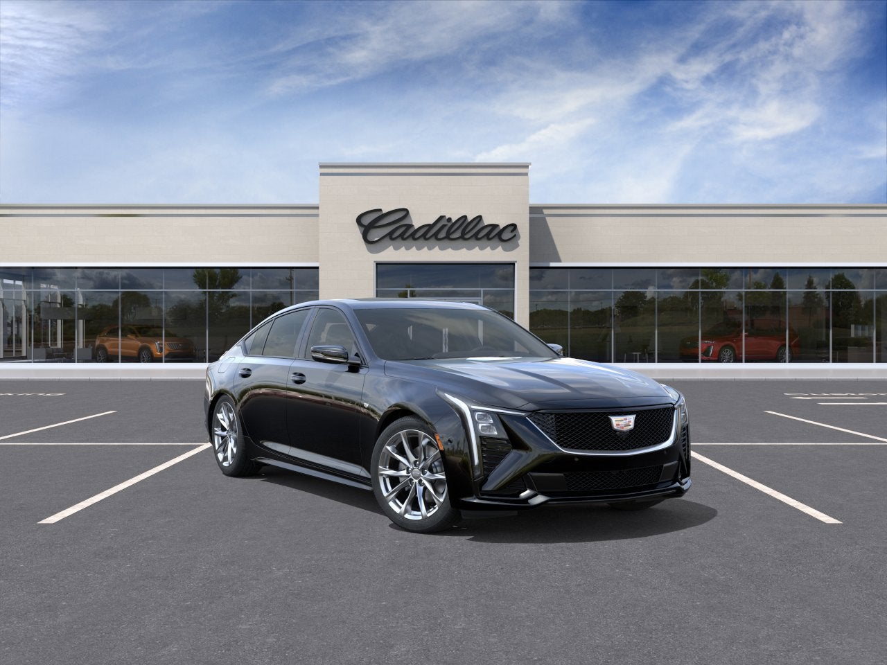 2026 Cadillac CT5 Sport in Black Raven — front three-quarter view