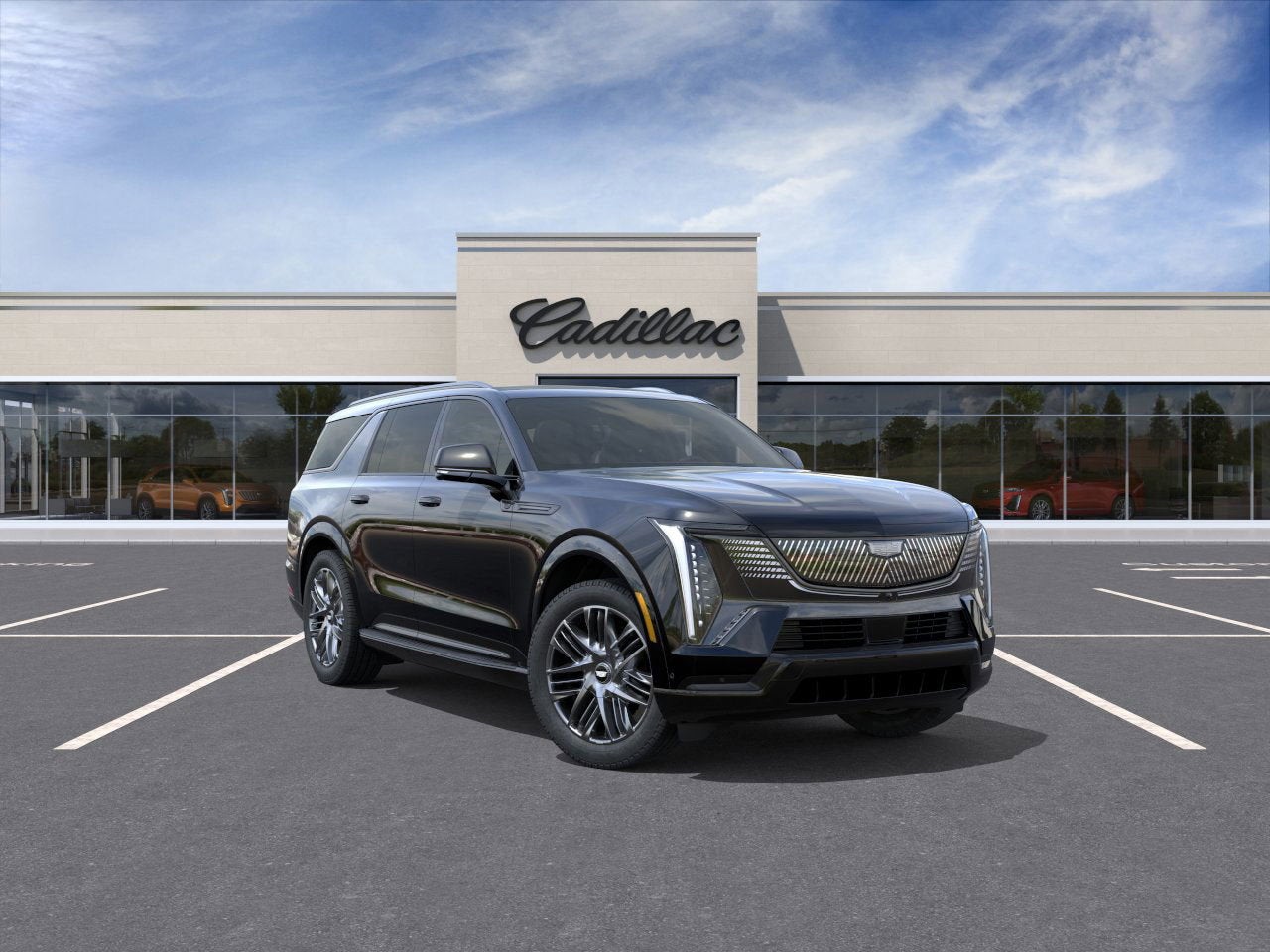 2026 Cadillac ESCALADE IQL Sport in Black Raven — front three-quarter view
