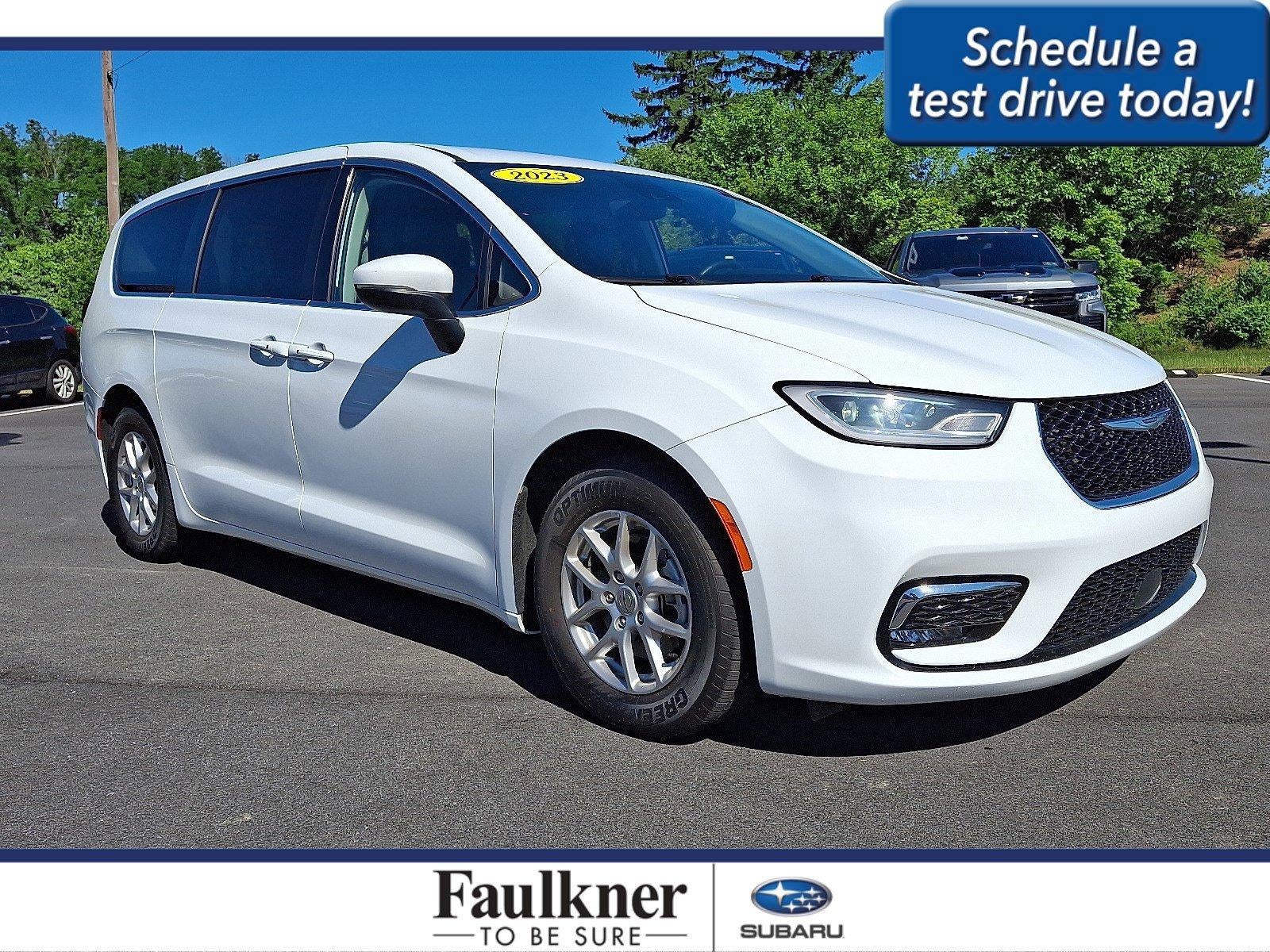 2023 Chrysler Pacifica Touring L FWD in Bright White Clearcoat — front three-quarter view