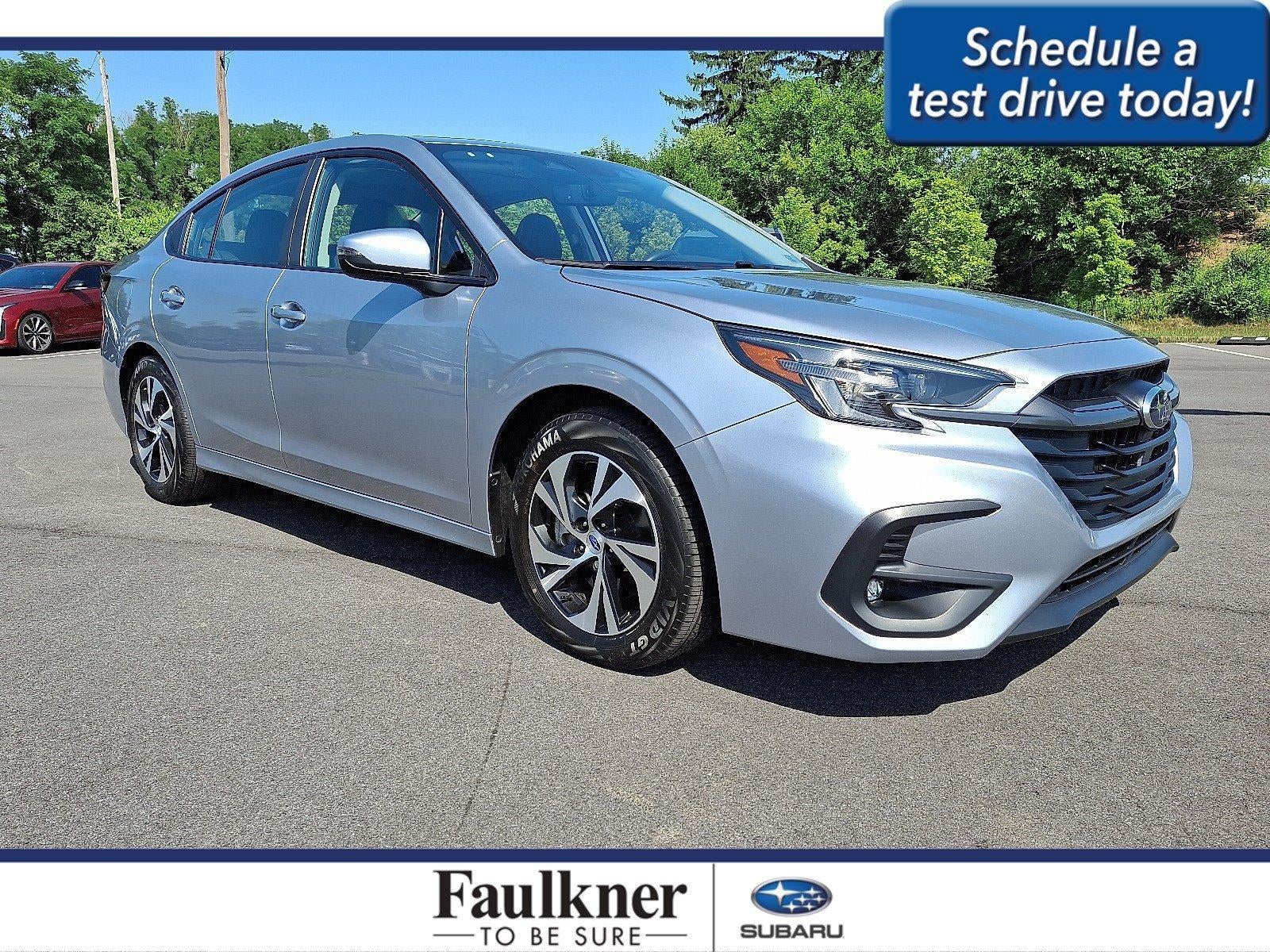 2025 Subaru Legacy Premium AWD in Ice Silver Metallic — front three-quarter view