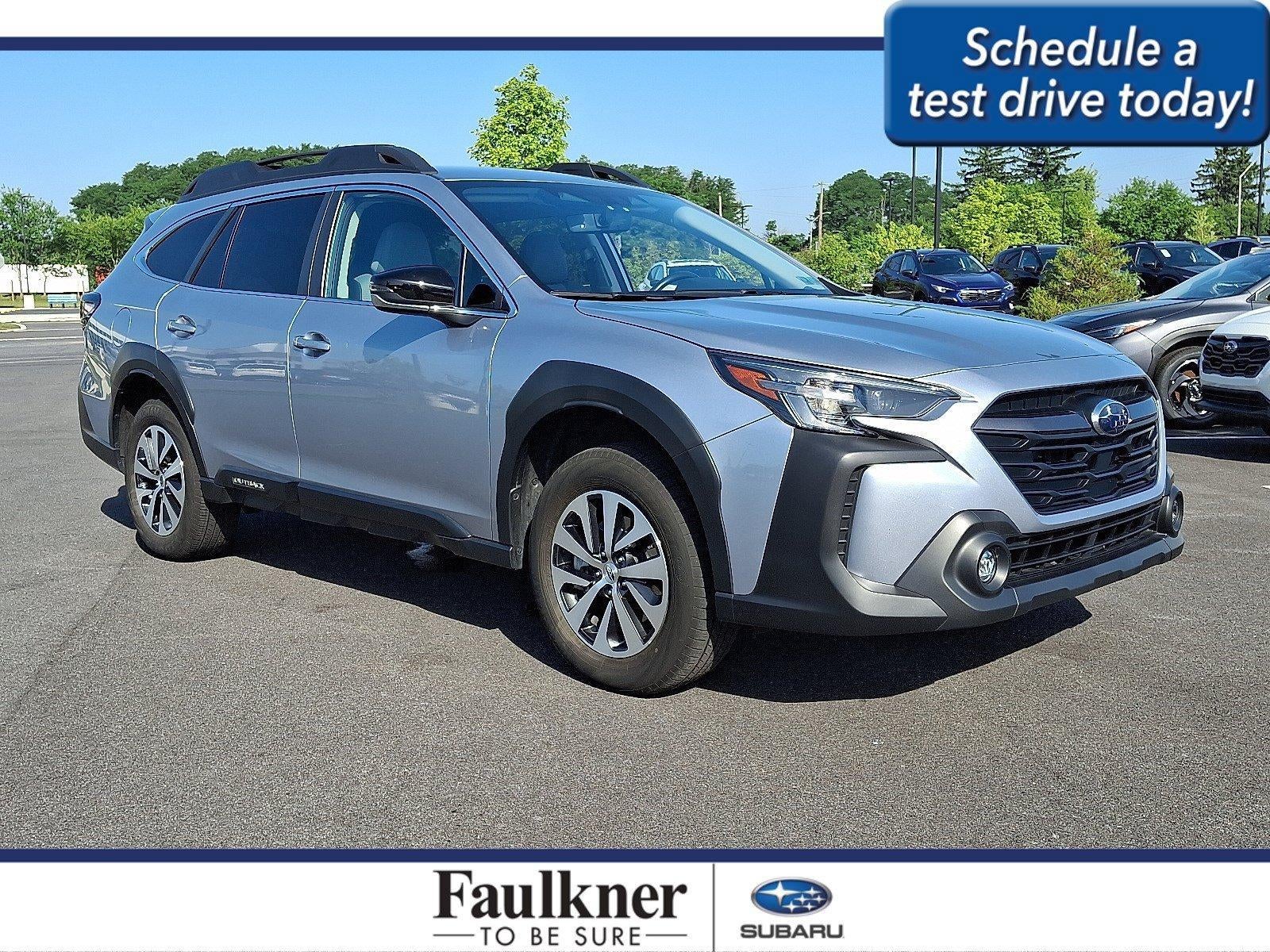 2024 Subaru Outback Premium AWD in Ice Silver Metallic — front three-quarter view