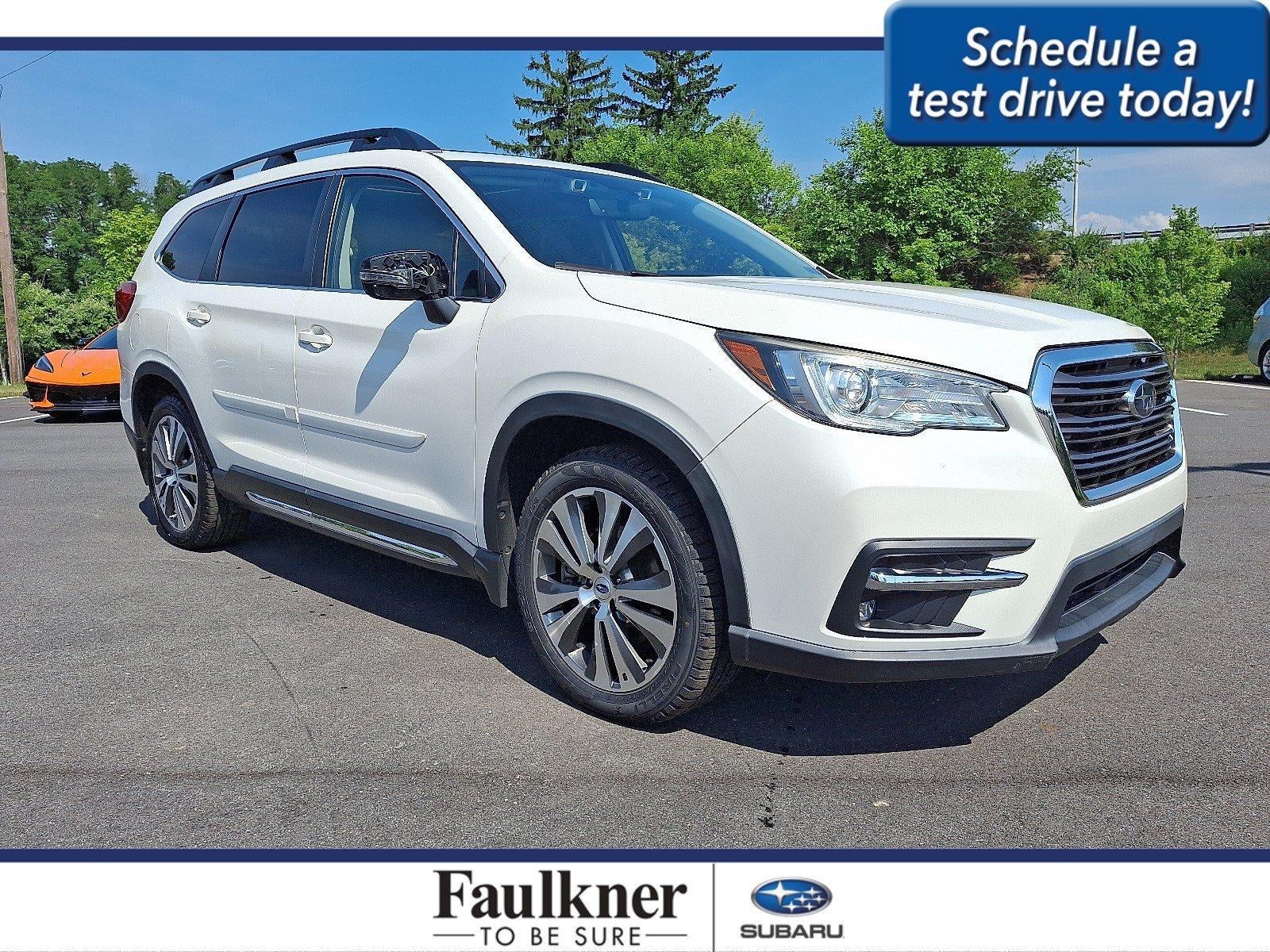 2020 Subaru Ascent Limited 7-Passenger in Crystal White Pearl — front three-quarter view