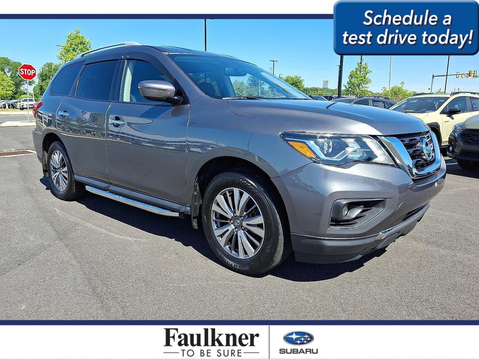 2020 Nissan Pathfinder 4x4 SV in Gun Metallic — front three-quarter view