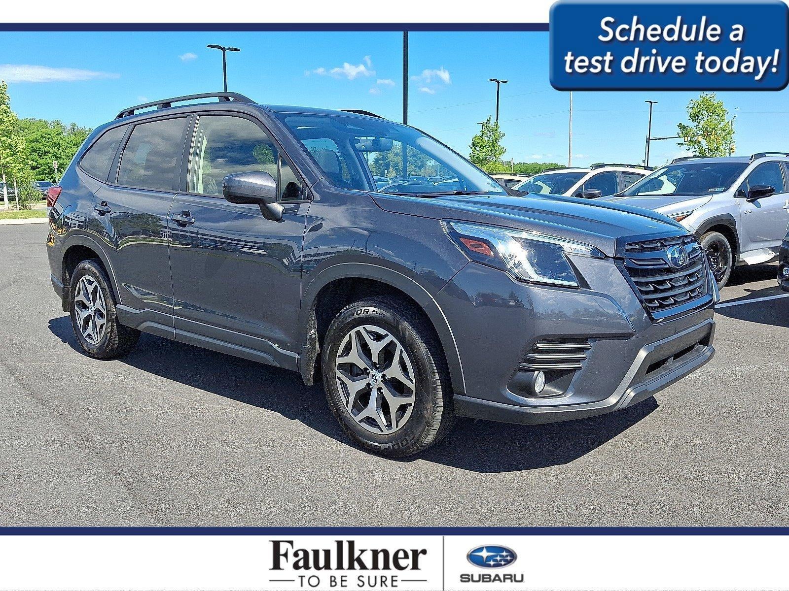 2023 Subaru Forester Premium CVT in Magnetite Gray Metallic — front three-quarter view