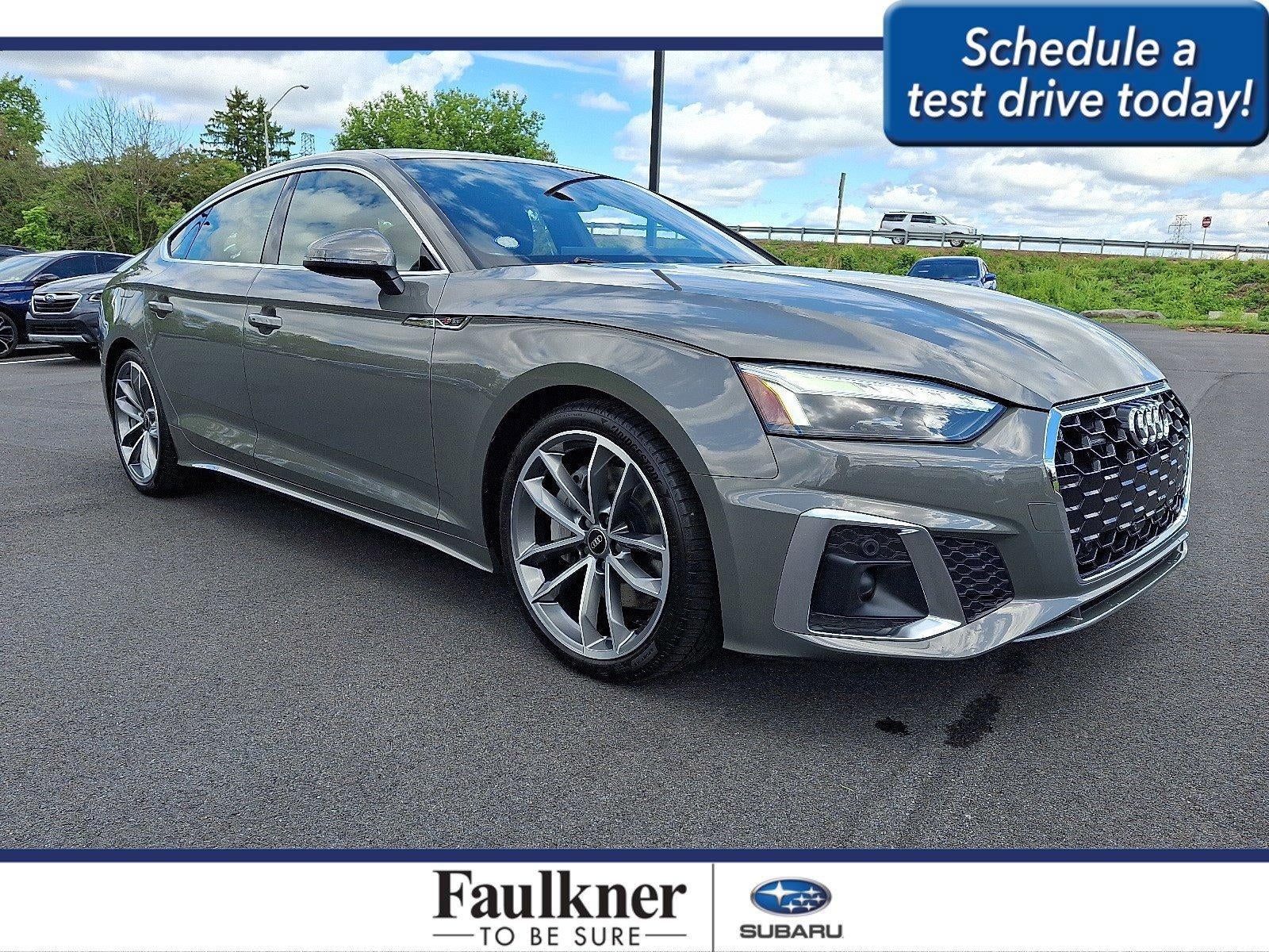 2023 Audi A5 Sportback S line Premium Plus 45 TFSI quattro in Chronos Gray Metallic — front three-quarter view