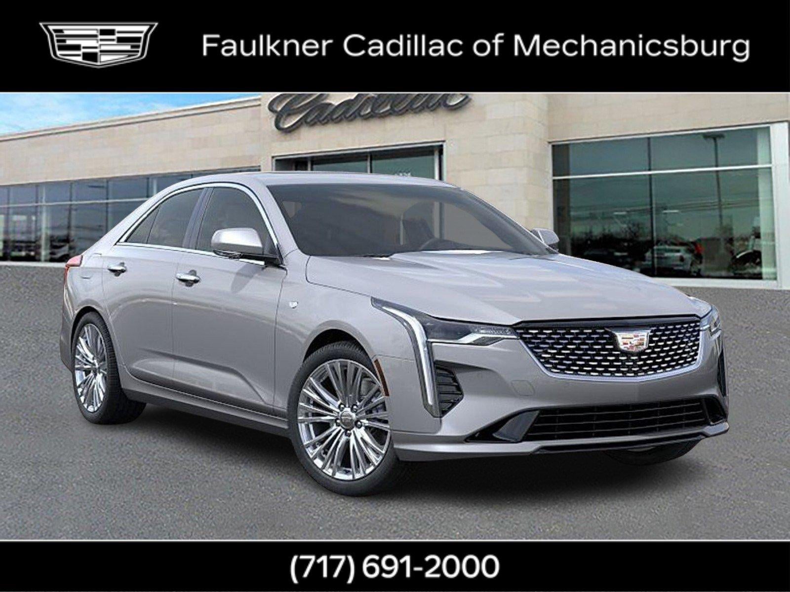 2026 Cadillac CT4 Premium Luxury in Argent Silver Metallic — front three-quarter view