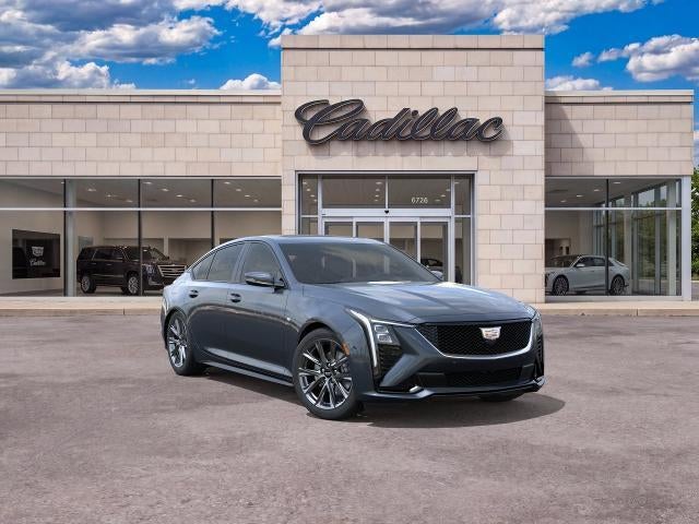 2026 Cadillac CT5 Sport in Deep Space Metallic — front three-quarter view