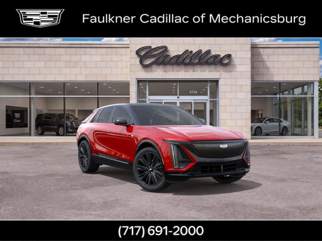 2026 Cadillac LYRIQ Sport in Radiant Red Tintcoat — front three-quarter view