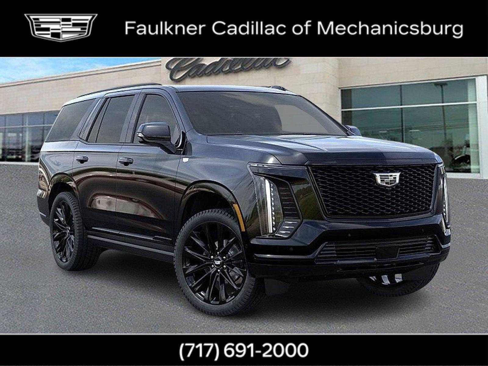 2026 Cadillac Escalade Platinum Sport in Black Raven — front three-quarter view